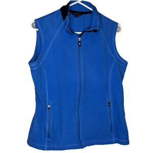 Lands’ End Women’s Fleece Vest Jacket Size MEDIUM Royal Blue